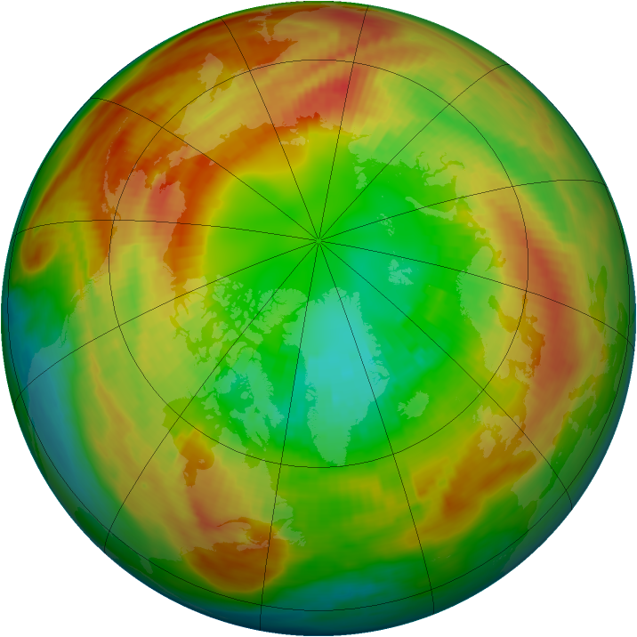 Arctic ozone map for 26 February 1986